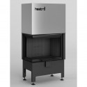 Kurtuve HEATRO 55LH melna keramika, ar kreiso sānu stiklu, ar durvju pacelšanu , 9kW , 550mm sērijas platums , h=450mm, dūmvada Ø 180mm