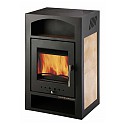 Krāsns ADRIA MINI II 8kW , ( melnā krāsā ar bēšas krāsas keramikas flīzēm) - HAAS+SOHN